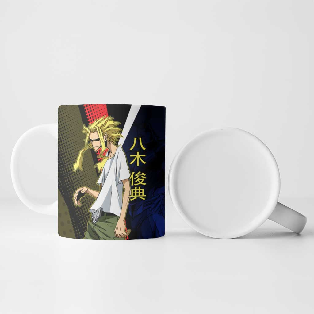 All Might Dual Form Ceramic Mug Japanese Comic Book Style