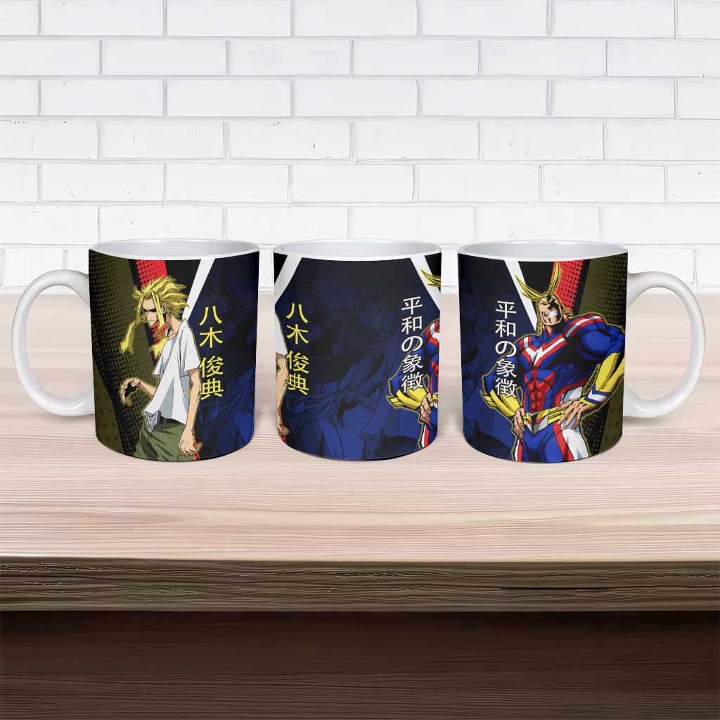 All Might Dual Form Ceramic Mug Japanese Comic Book Style