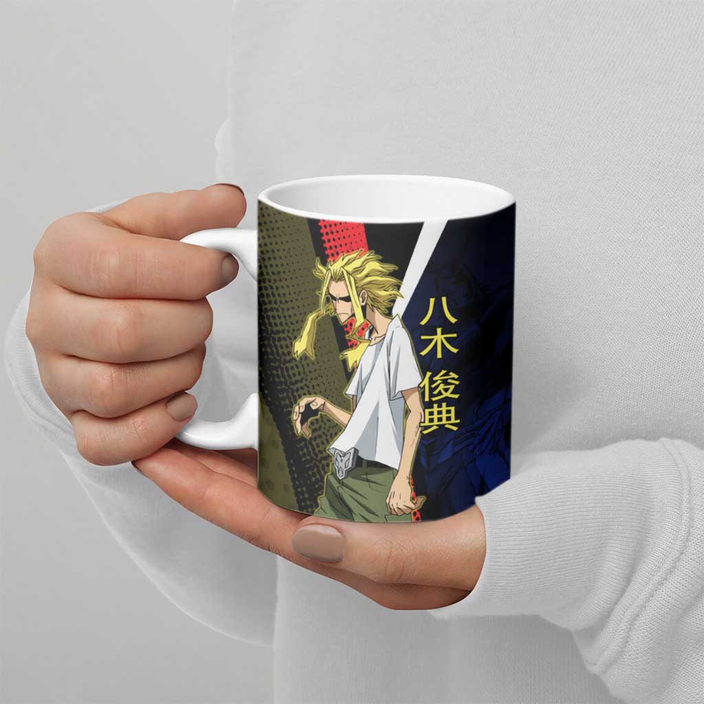 All Might Dual Form Ceramic Mug Japanese Comic Book Style
