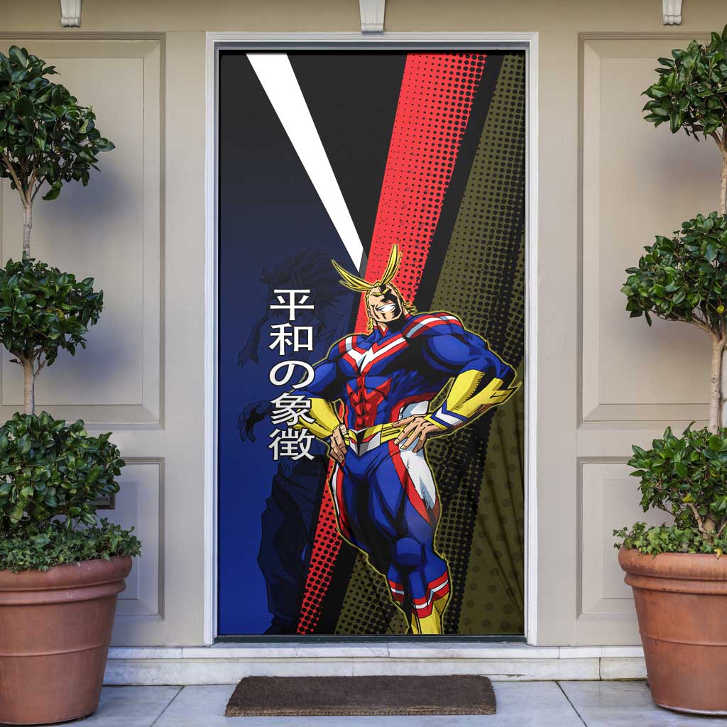 All Might Dual Form Door Cover Japanese Comic Book Style