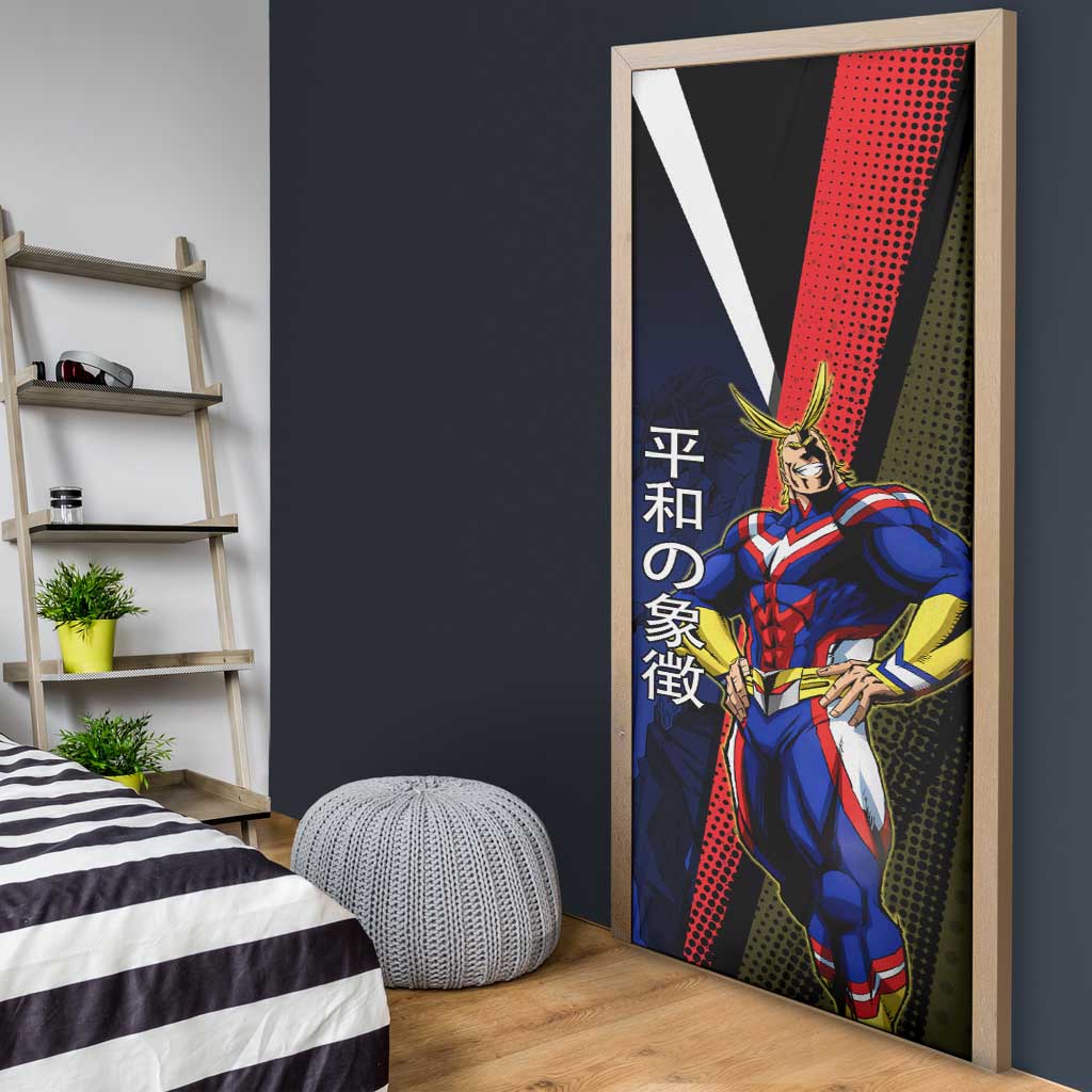 All Might Dual Form Door Cover Japanese Comic Book Style