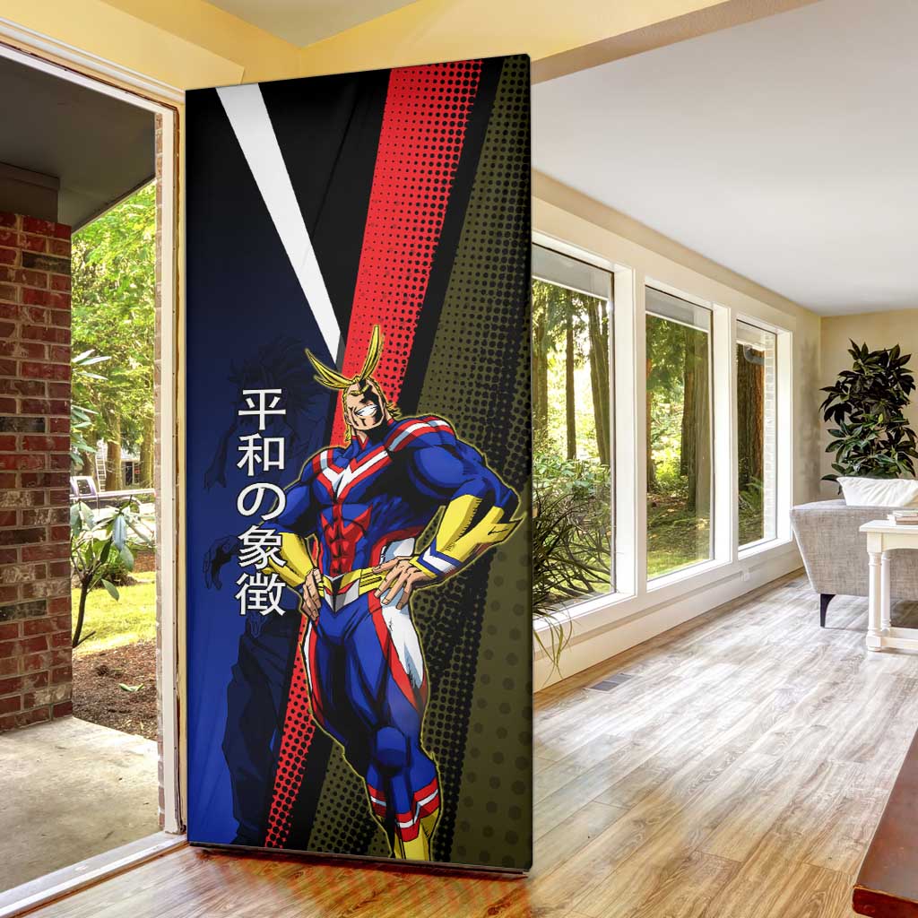 All Might Dual Form Door Cover Japanese Comic Book Style
