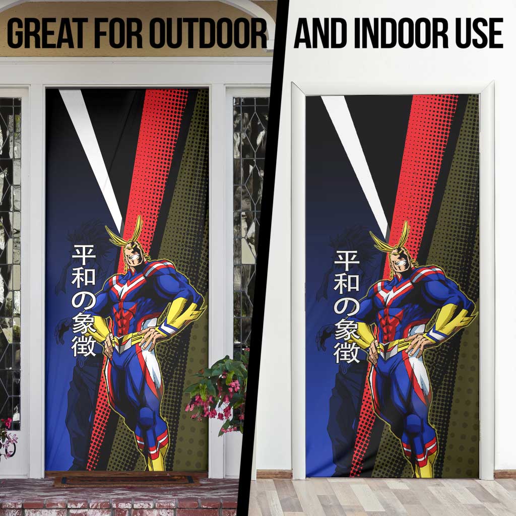 All Might Dual Form Door Cover Japanese Comic Book Style