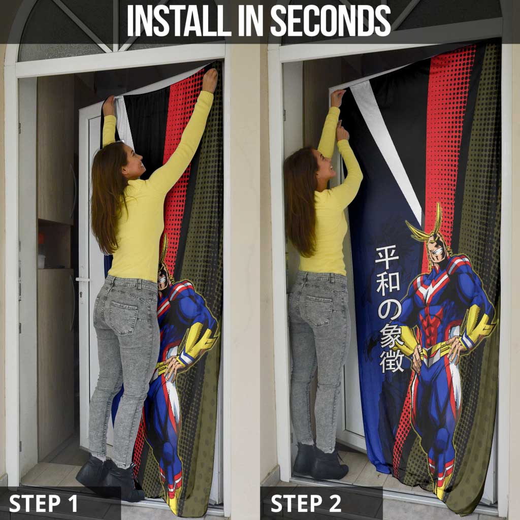 All Might Dual Form Door Cover Japanese Comic Book Style