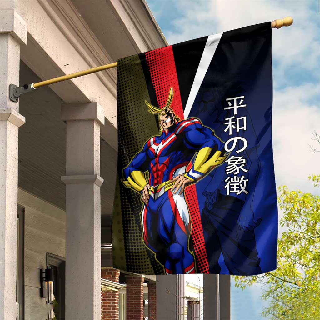 All Might Dual Form Garden Flag Japanese Comic Book Style