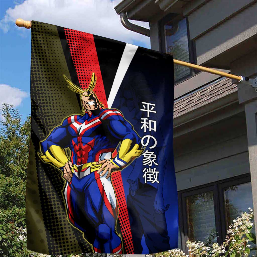 All Might Dual Form Garden Flag Japanese Comic Book Style