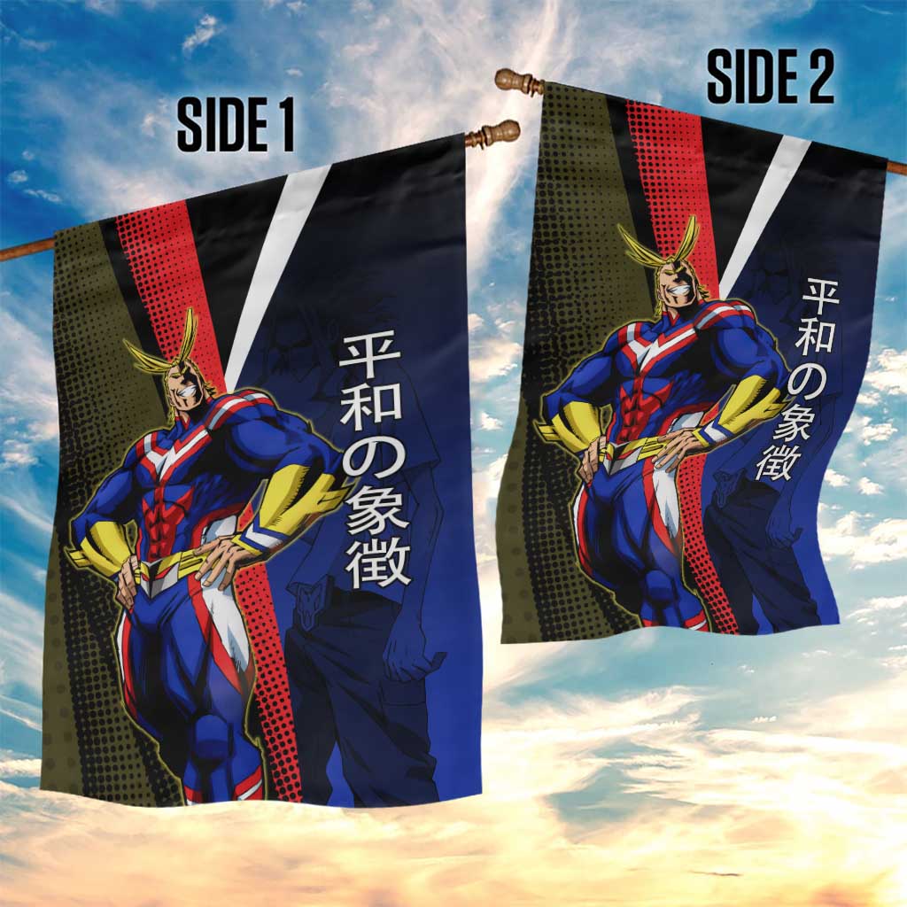 All Might Dual Form Garden Flag Japanese Comic Book Style