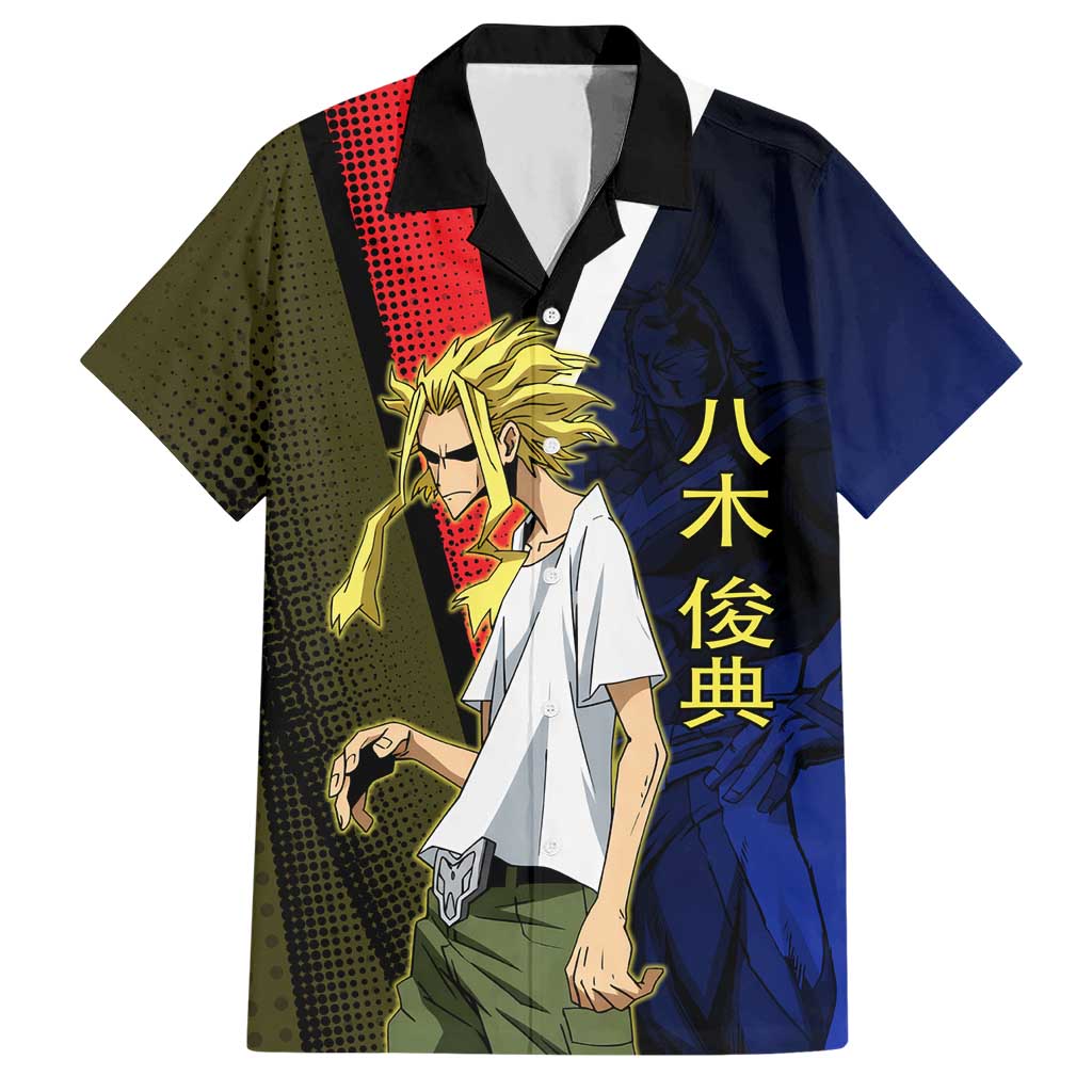 All Might Dual Form Hawaiian Shirt Japanese Comic Book Style