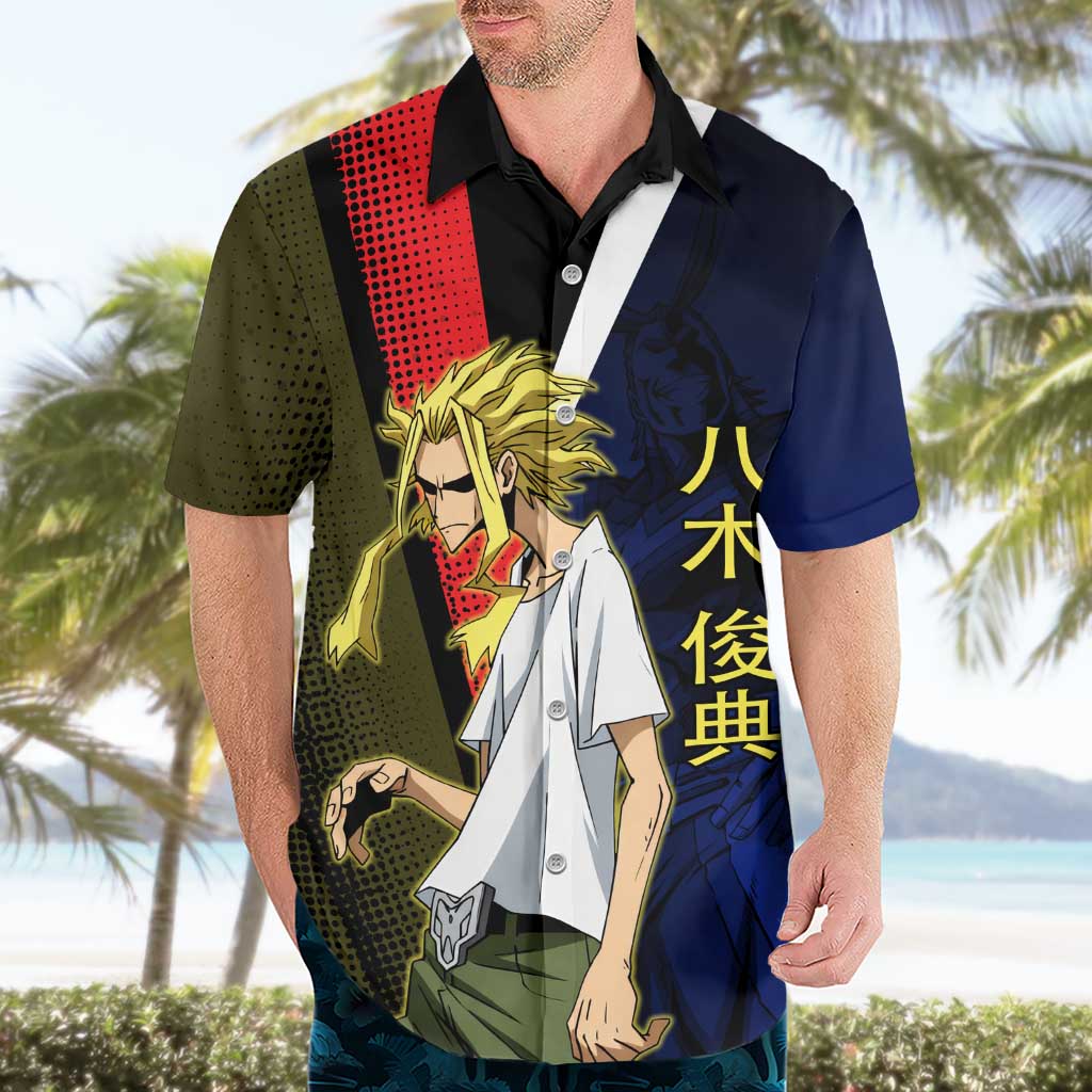 All Might Dual Form Hawaiian Shirt Japanese Comic Book Style