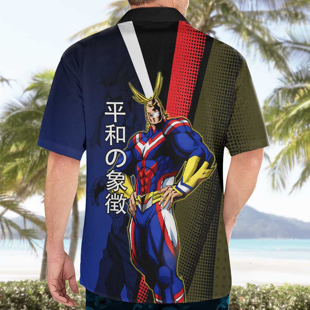 All Might Dual Form Hawaiian Shirt Japanese Comic Book Style