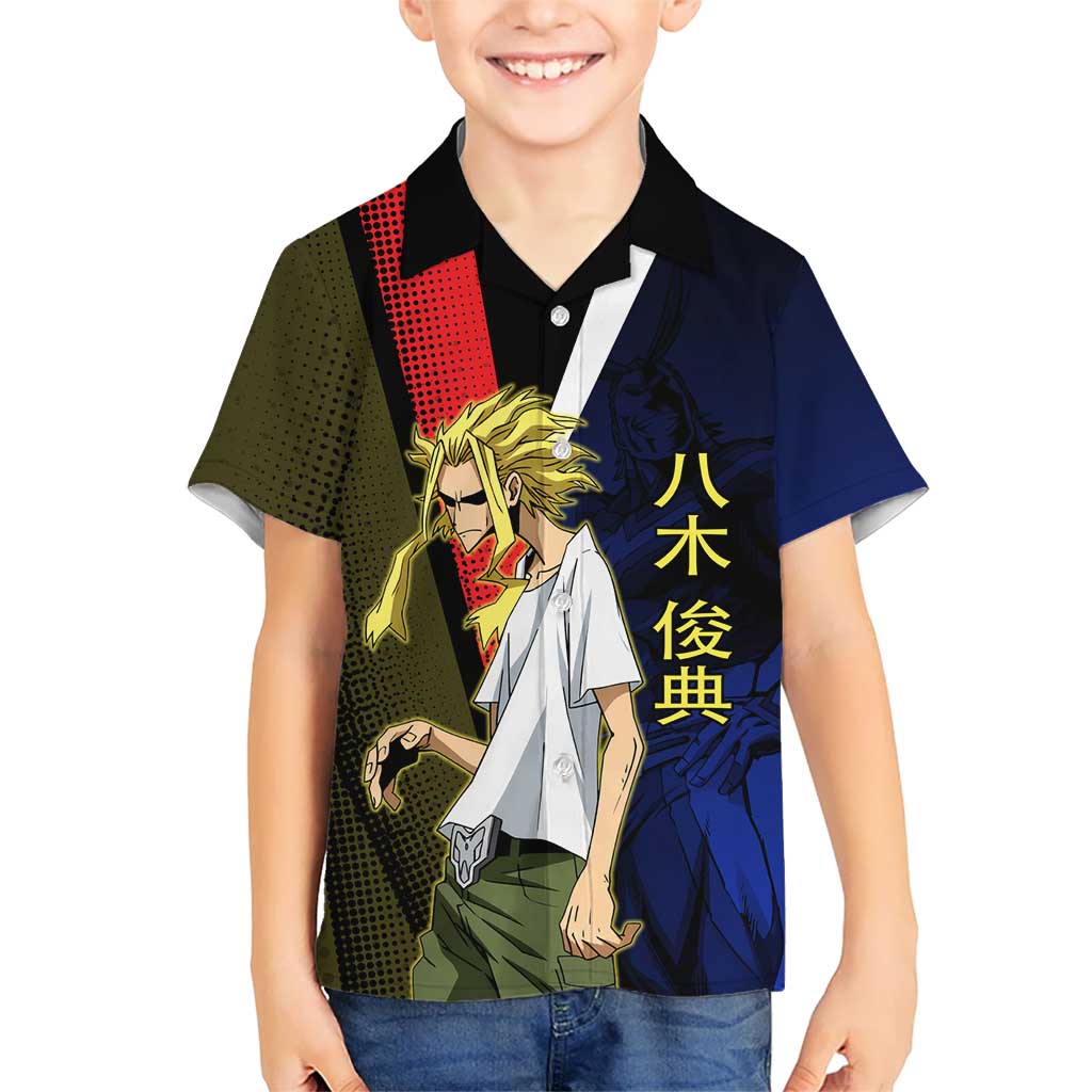 All Might Dual Form Hawaiian Shirt Japanese Comic Book Style