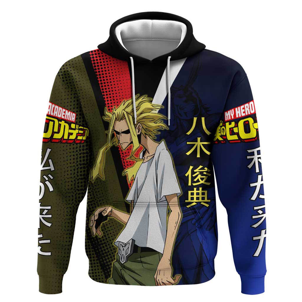 All Might Dual Form Hoodie Japanese Comic Book Style