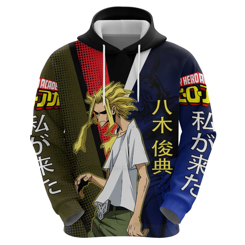 All Might Dual Form Hoodie Japanese Comic Book Style