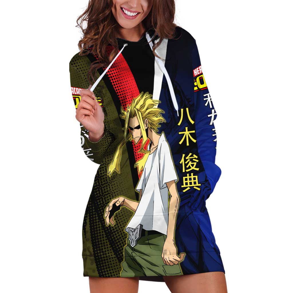 All Might Dual Form Hoodie Dress Japanese Comic Book Style