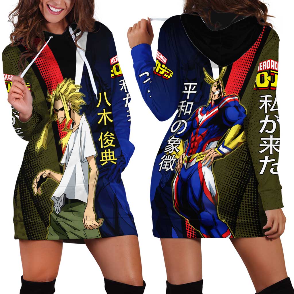 All Might Dual Form Hoodie Dress Japanese Comic Book Style