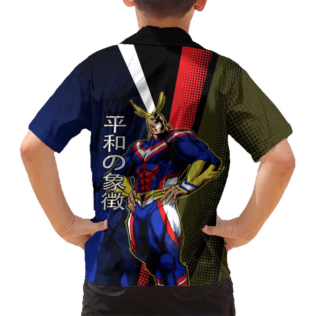 All Might Dual Form Kid Hawaiian Shirt Japanese Comic Book Style