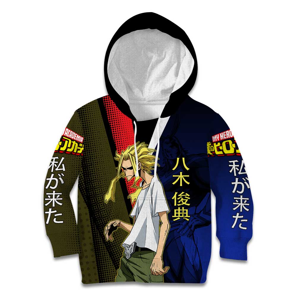 All Might Dual Form Kid Hoodie Japanese Comic Book Style