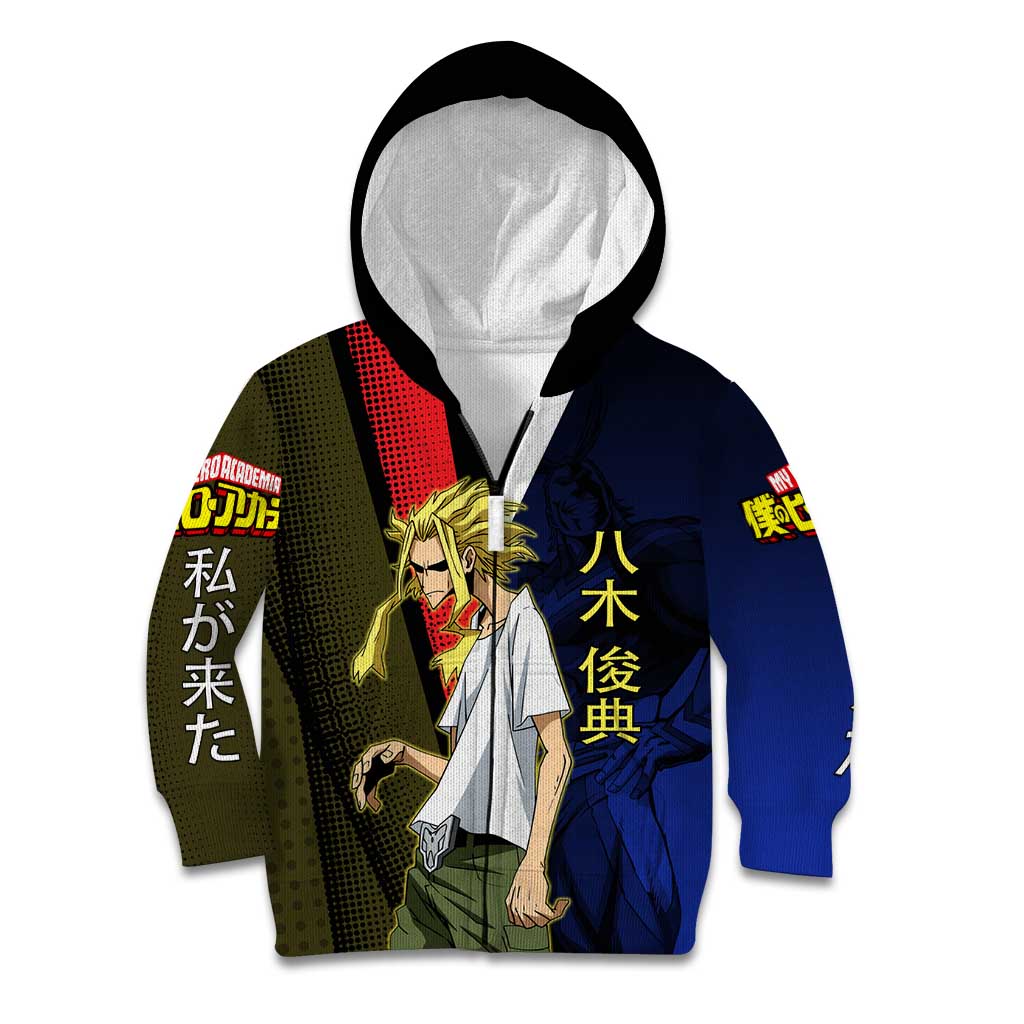 All Might Dual Form Kid Hoodie Japanese Comic Book Style