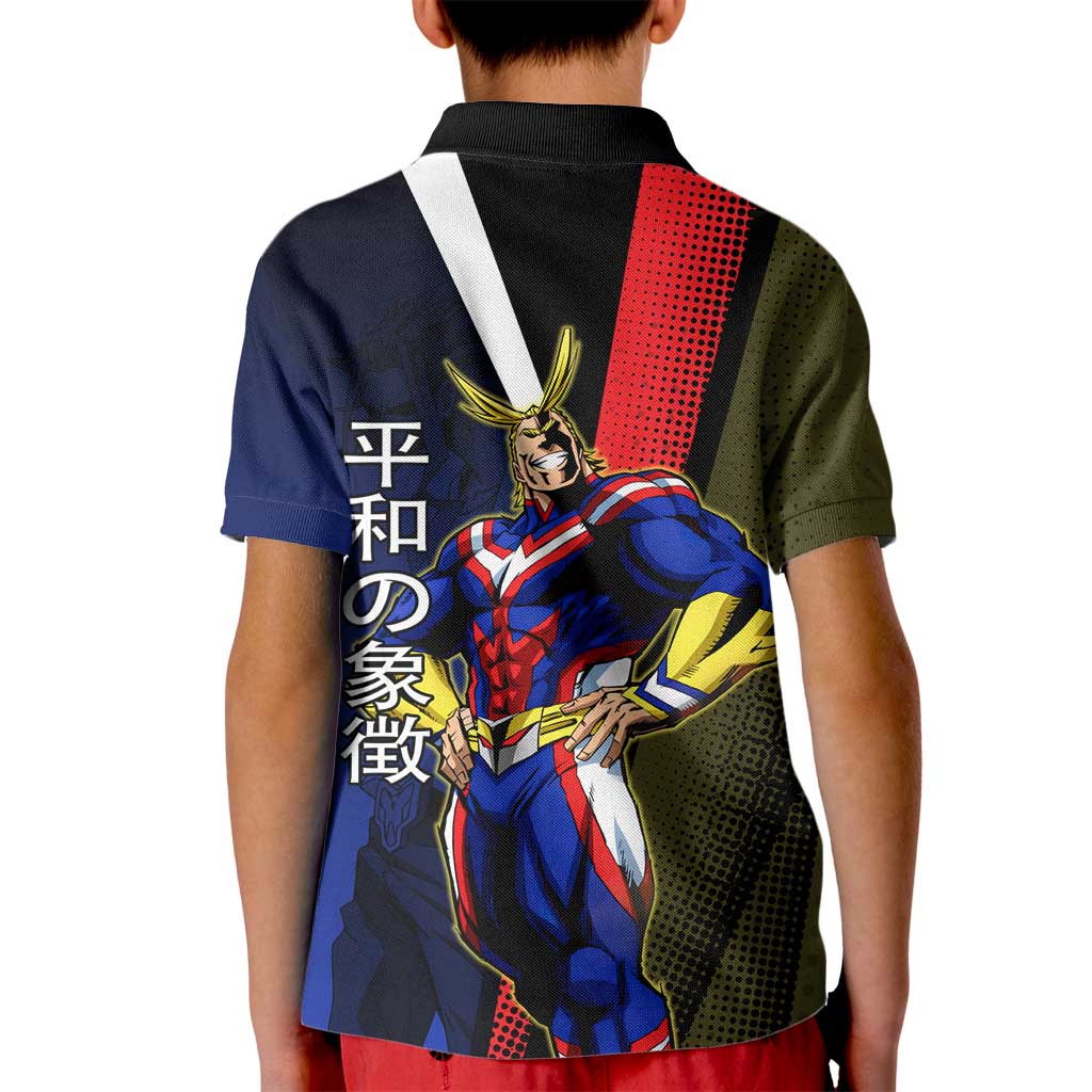All Might Dual Form Kid Polo Shirt Japanese Comic Book Style