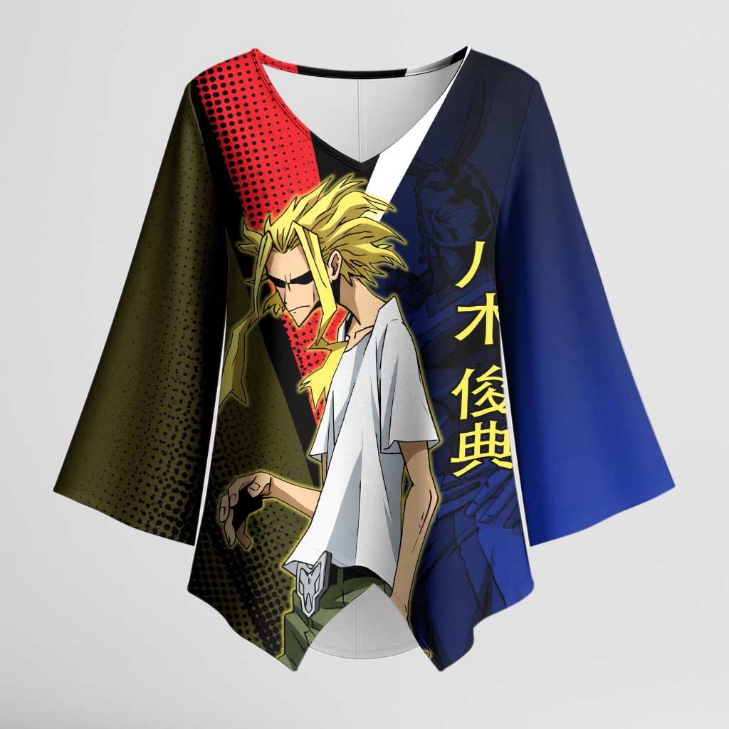 All Might Dual Form Kimono Sleeve Blouse Japanese Comic Book Style