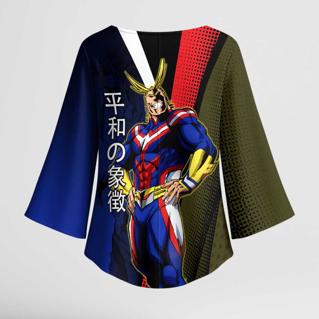 All Might Dual Form Kimono Sleeve Blouse Japanese Comic Book Style