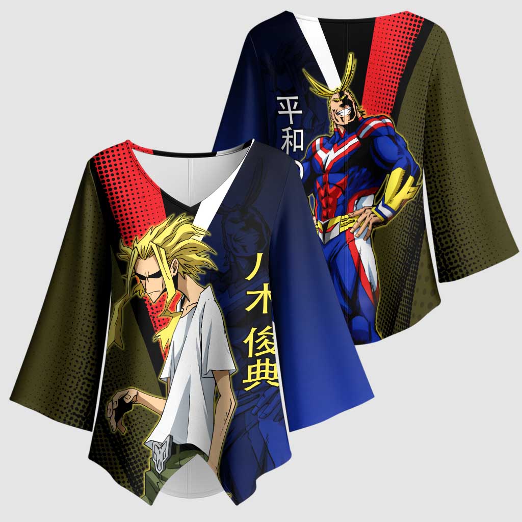 All Might Dual Form Kimono Sleeve Blouse Japanese Comic Book Style