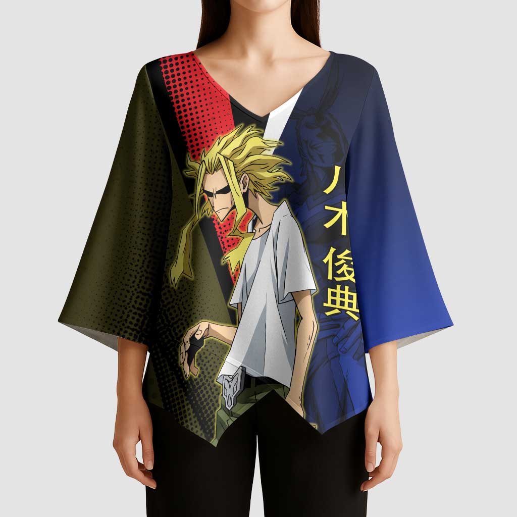 All Might Dual Form Kimono Sleeve Blouse Japanese Comic Book Style