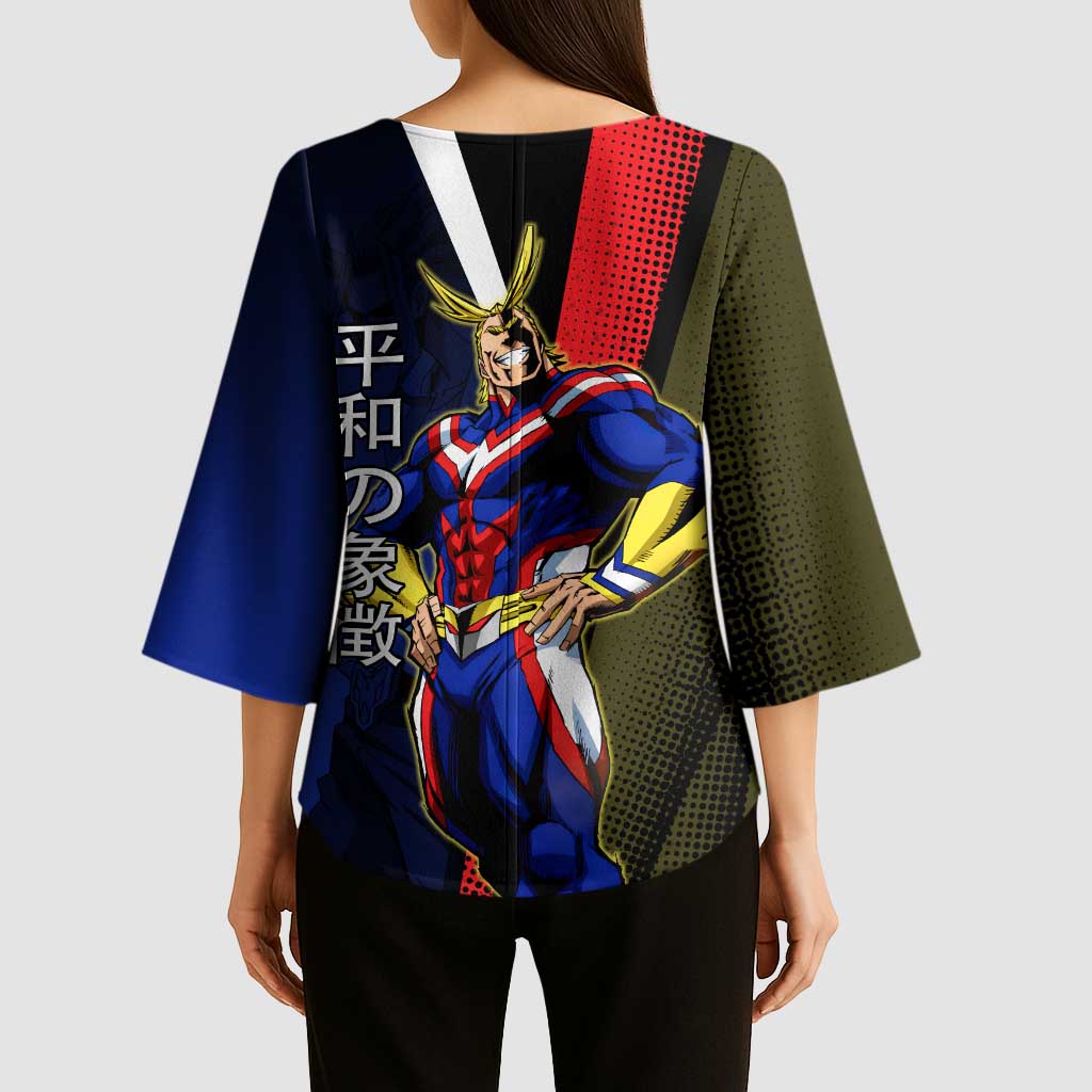 All Might Dual Form Kimono Sleeve Blouse Japanese Comic Book Style