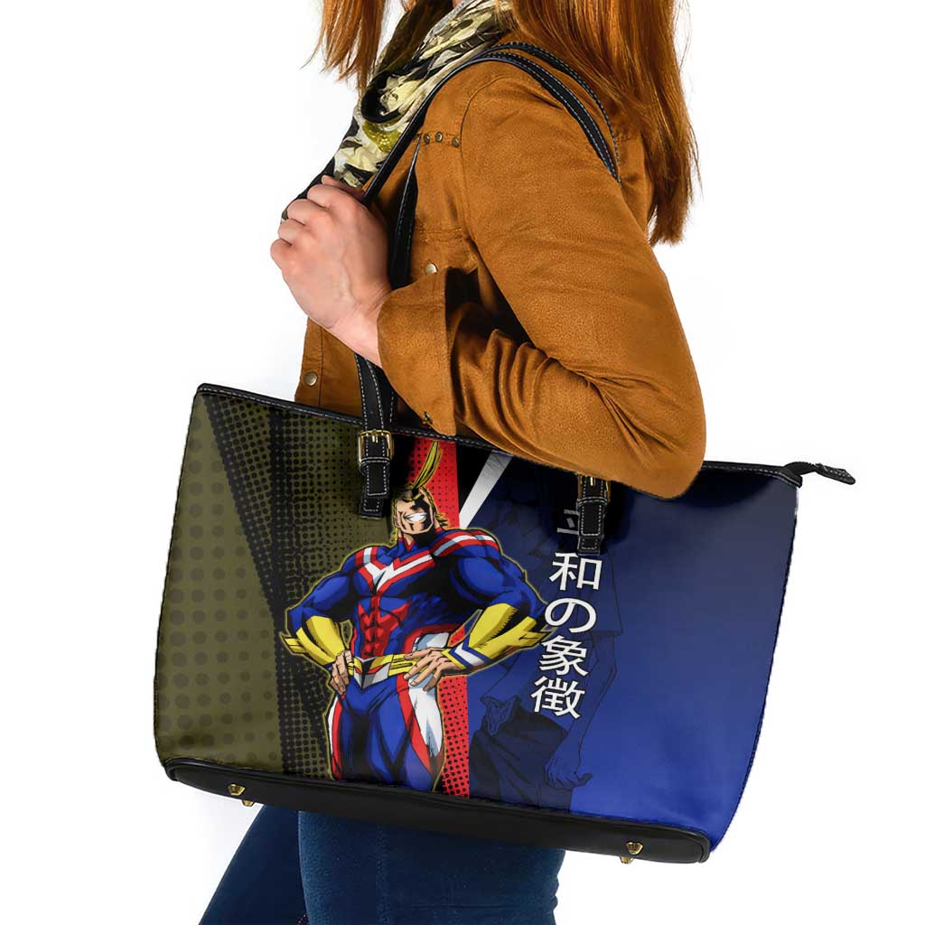 All Might Dual Form Leather Tote Bag Japanese Comic Book Style