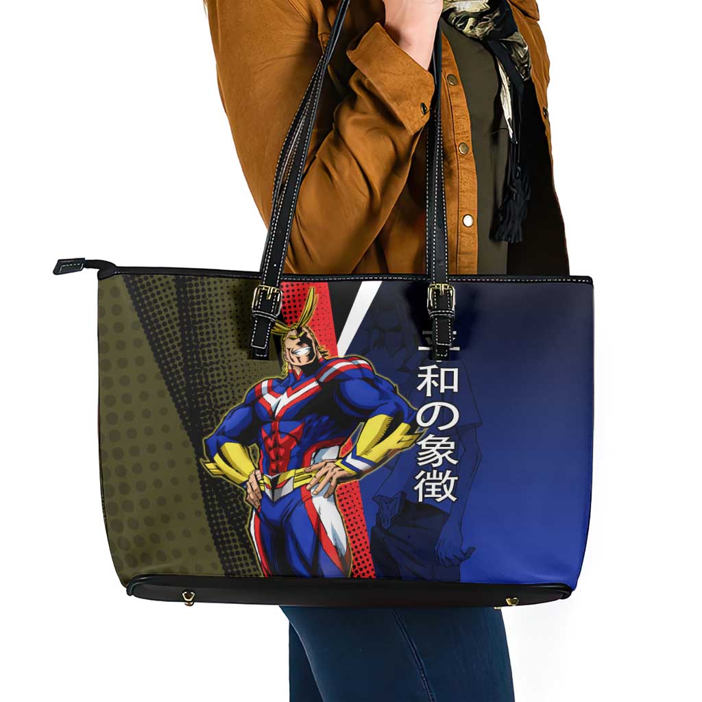 All Might Dual Form Leather Tote Bag Japanese Comic Book Style