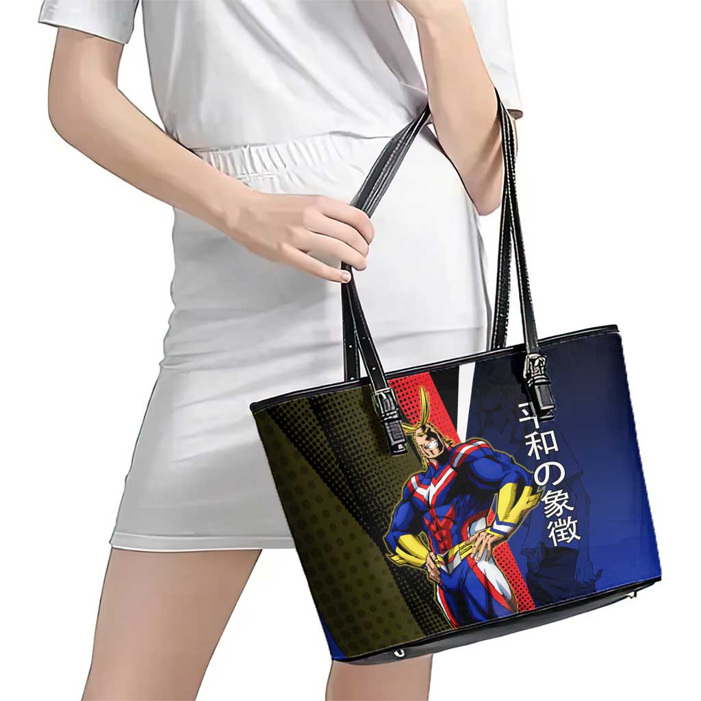All Might Dual Form Leather Tote Bag Japanese Comic Book Style