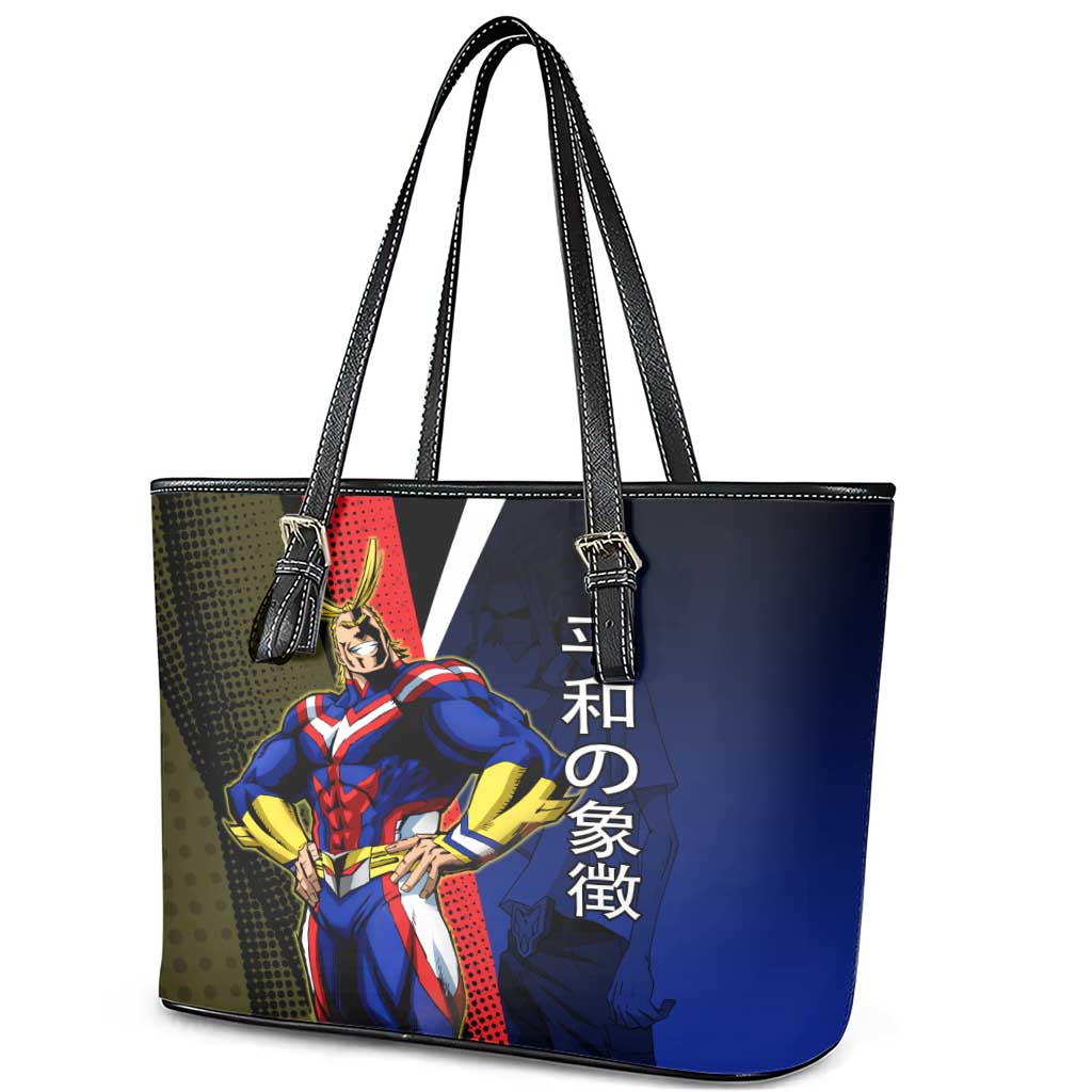 All Might Dual Form Leather Tote Bag Japanese Comic Book Style