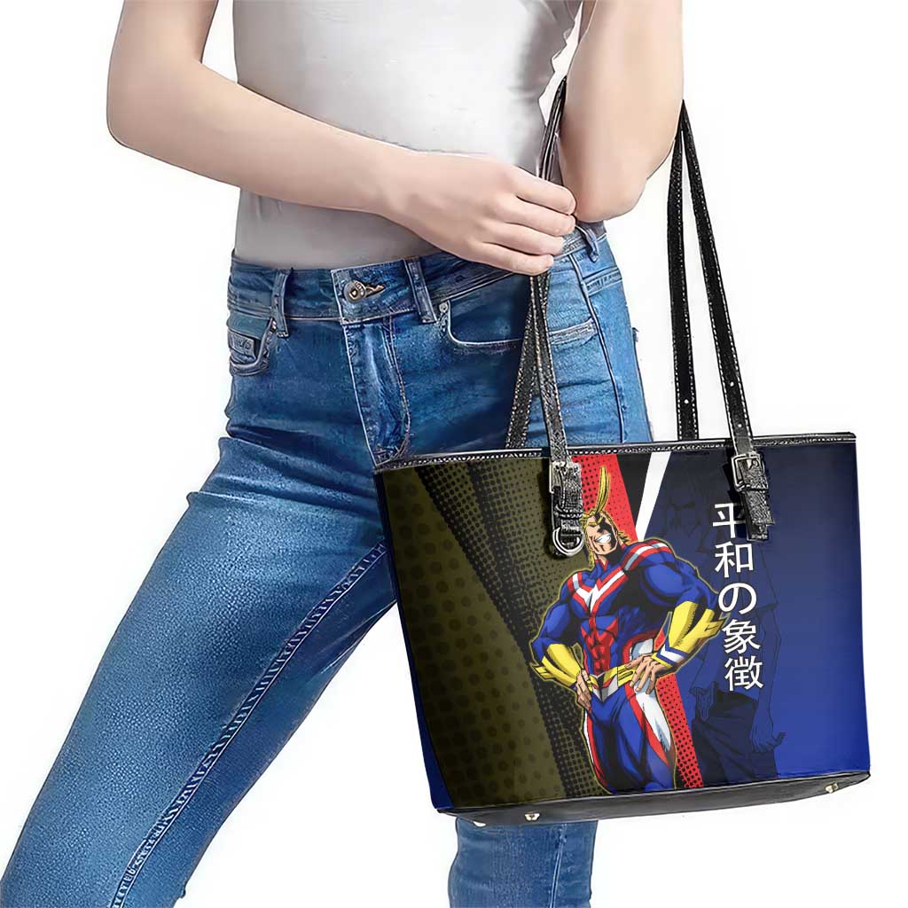 All Might Dual Form Leather Tote Bag Japanese Comic Book Style