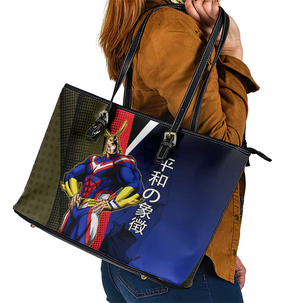 All Might Dual Form Leather Tote Bag Japanese Comic Book Style