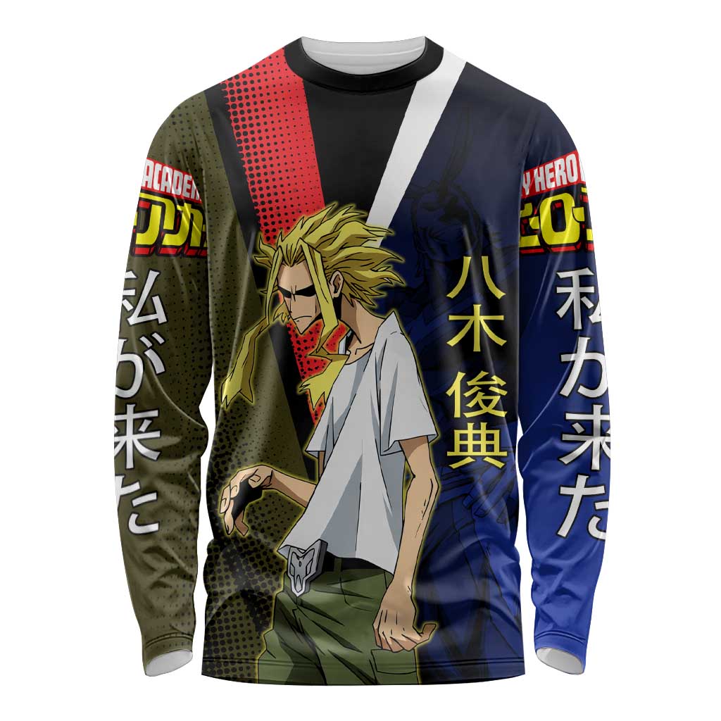 All Might Dual Form Long Sleeve Shirt Japanese Comic Book Style