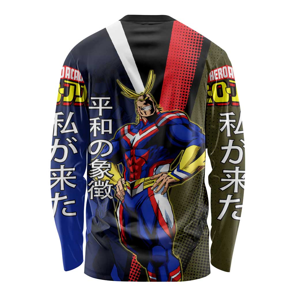 All Might Dual Form Long Sleeve Shirt Japanese Comic Book Style