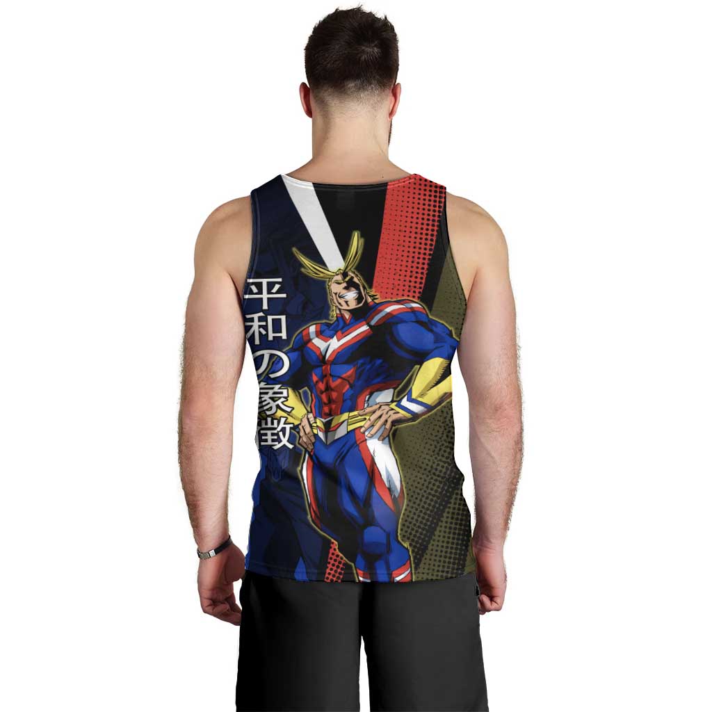 All Might Dual Form Men Tank Top Japanese Comic Book Style