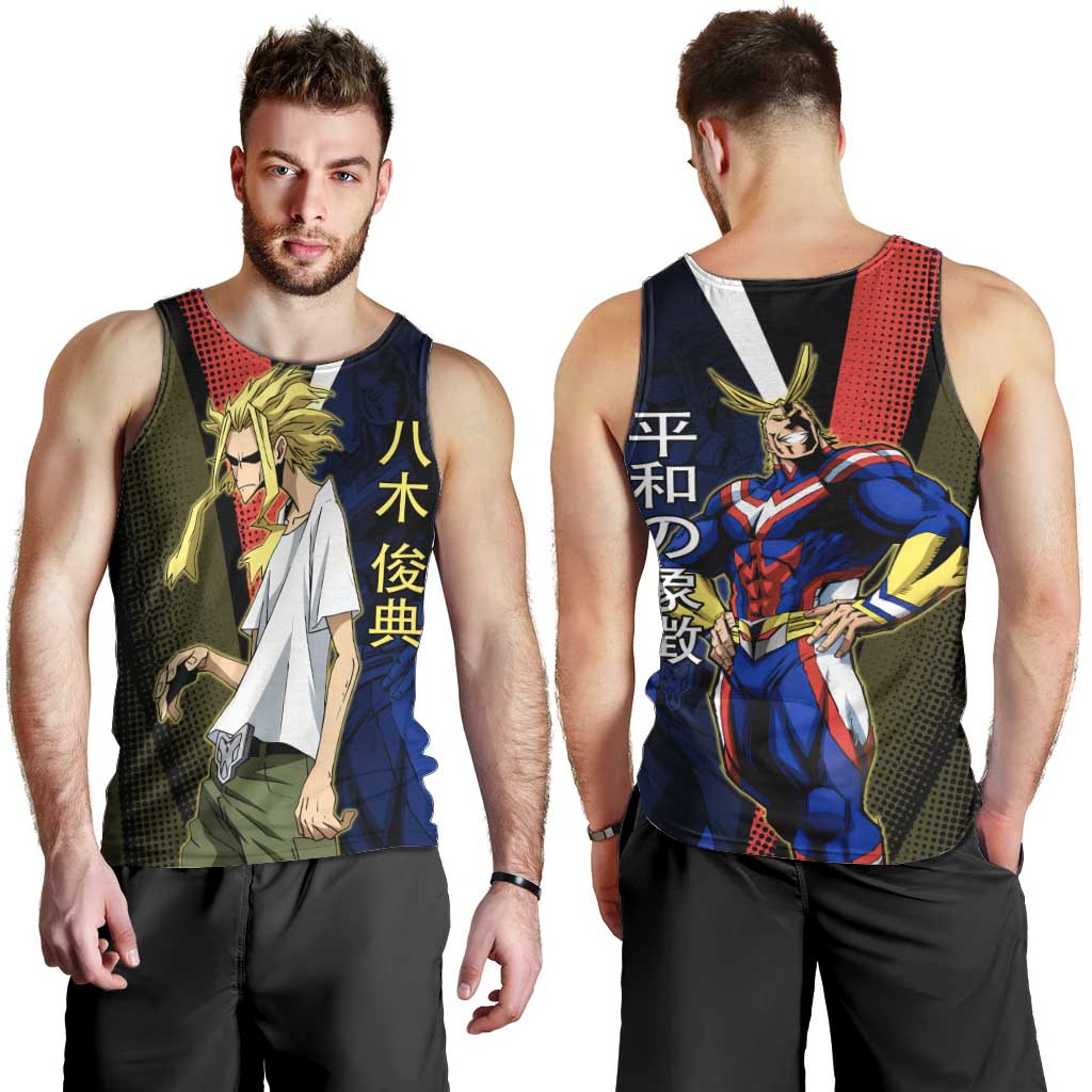 All Might Dual Form Men Tank Top Japanese Comic Book Style