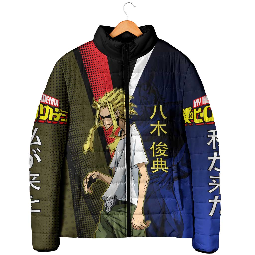 All Might Dual Form Padded Jacket Japanese Comic Book Style