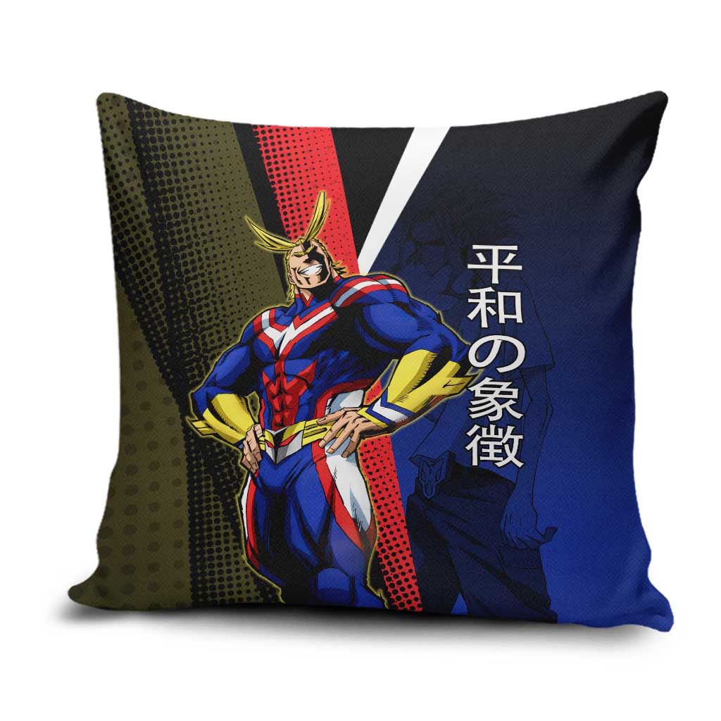 All Might Dual Form Pillow Cover Japanese Comic Book Style