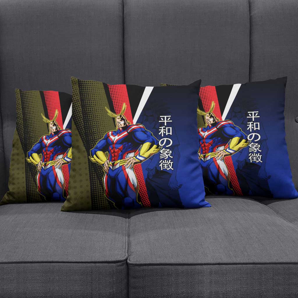 All Might Dual Form Pillow Cover Japanese Comic Book Style