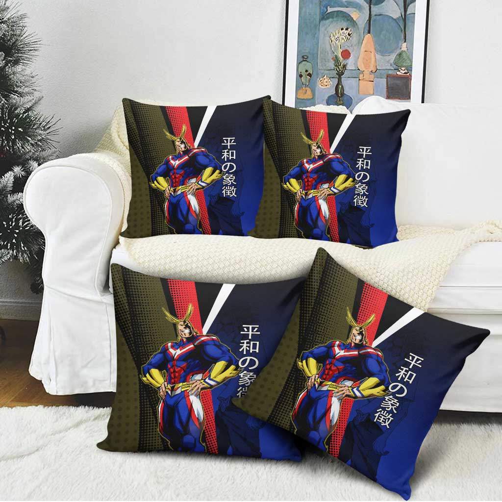 All Might Dual Form Pillow Cover Japanese Comic Book Style