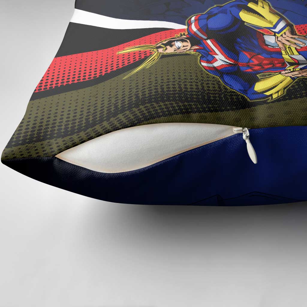 All Might Dual Form Pillow Cover Japanese Comic Book Style