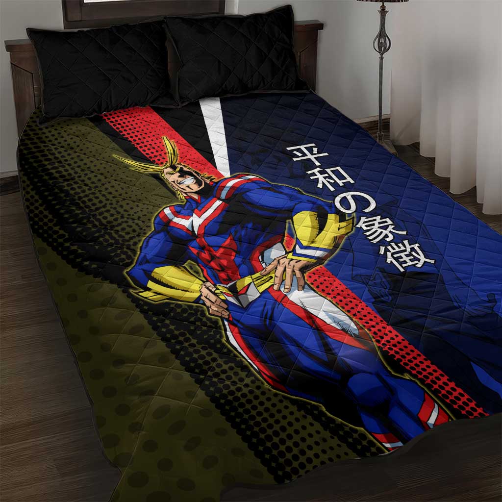 All Might Dual Form Quilt Bed Set Japanese Comic Book Style