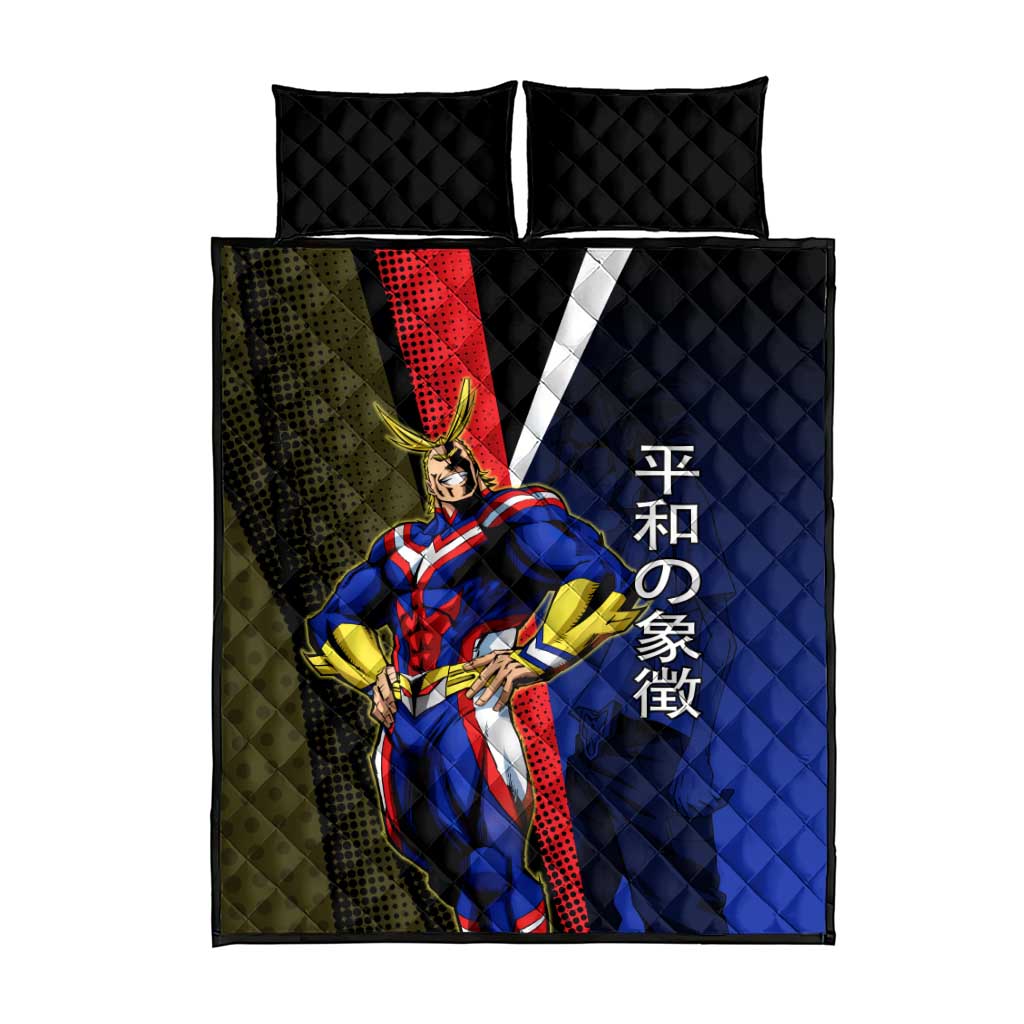All Might Dual Form Quilt Bed Set Japanese Comic Book Style