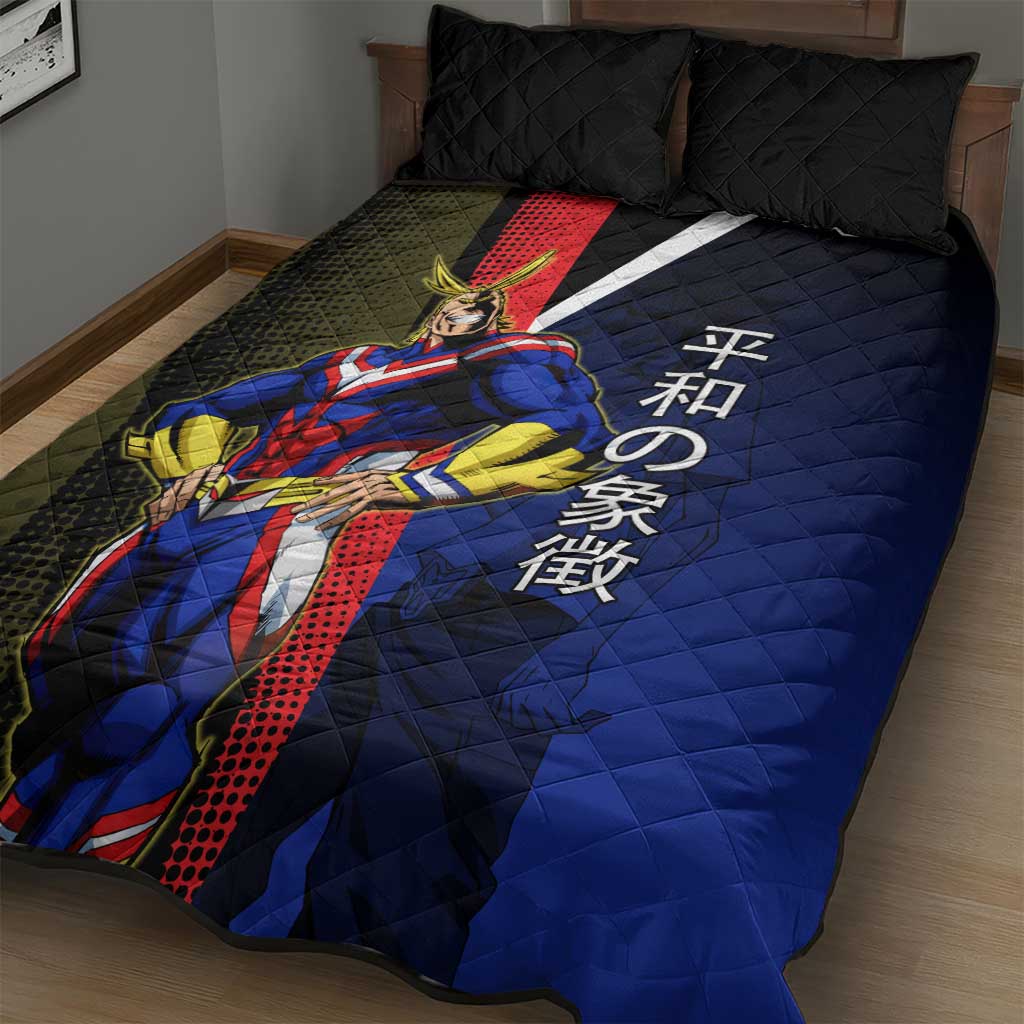 All Might Dual Form Quilt Bed Set Japanese Comic Book Style