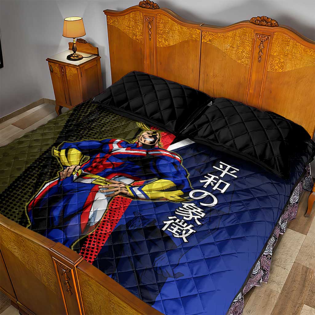 All Might Dual Form Quilt Bed Set Japanese Comic Book Style