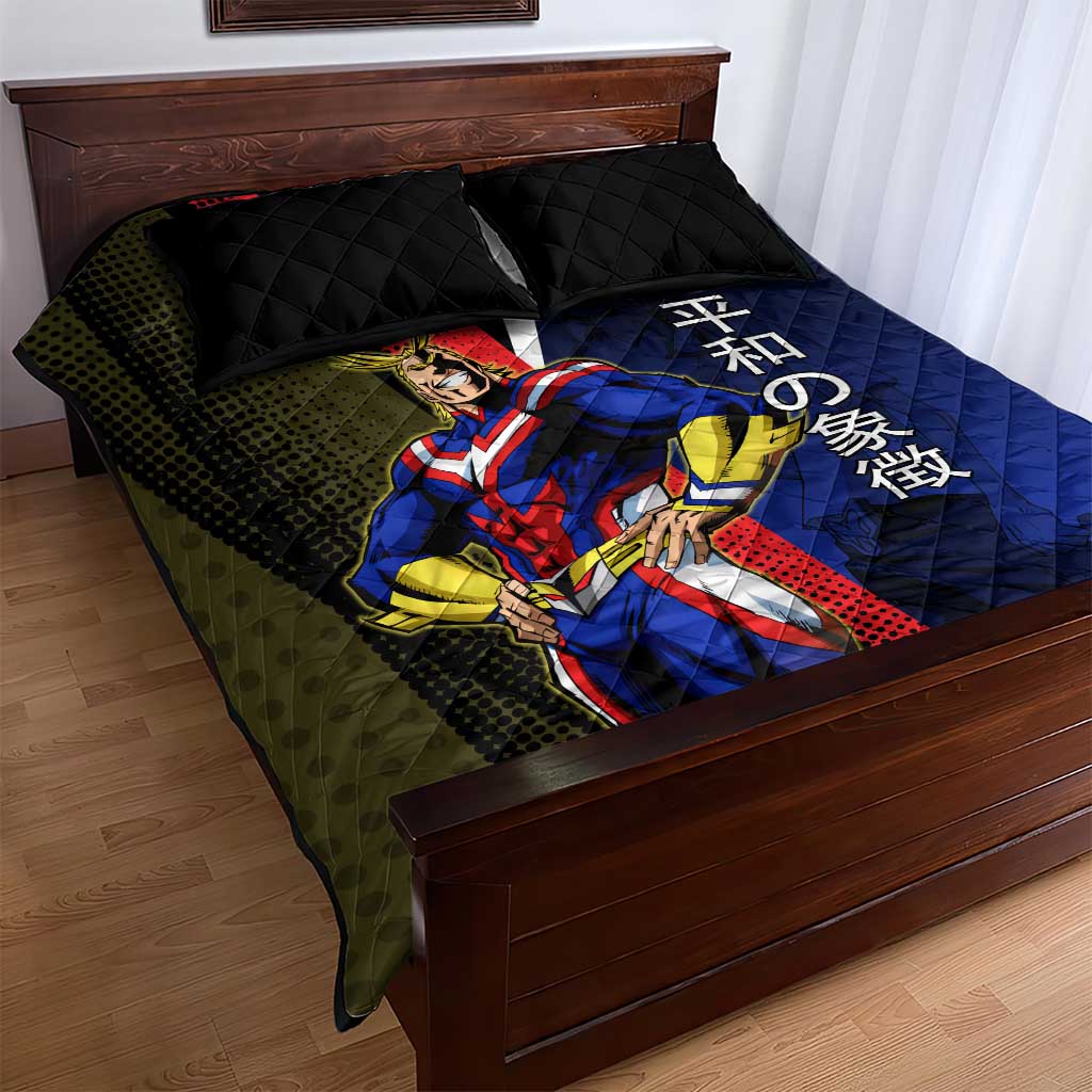 All Might Dual Form Quilt Bed Set Japanese Comic Book Style