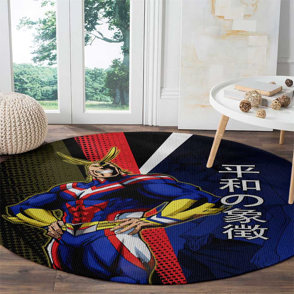 All Might Dual Form Round Carpet Japanese Comic Book Style