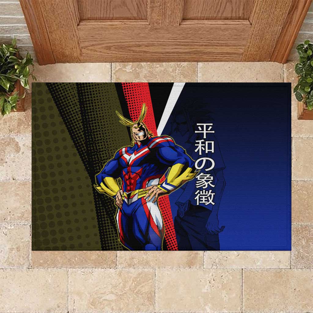 All Might Dual Form Rubber Doormat Japanese Comic Book Style